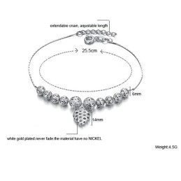 To Enjoy High Reputation At Home And Abroad Female Hollow Platinum Plating Titanium Anklet