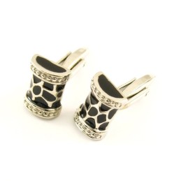 Black Flower Drum Titanium Cufflinks