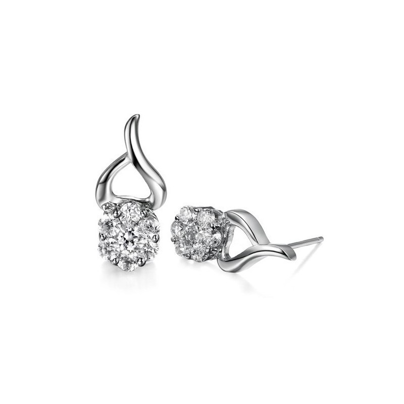 Selling Well All Over The World Female Allergy Free Platinum Plating Titanium Earrings With Diamond