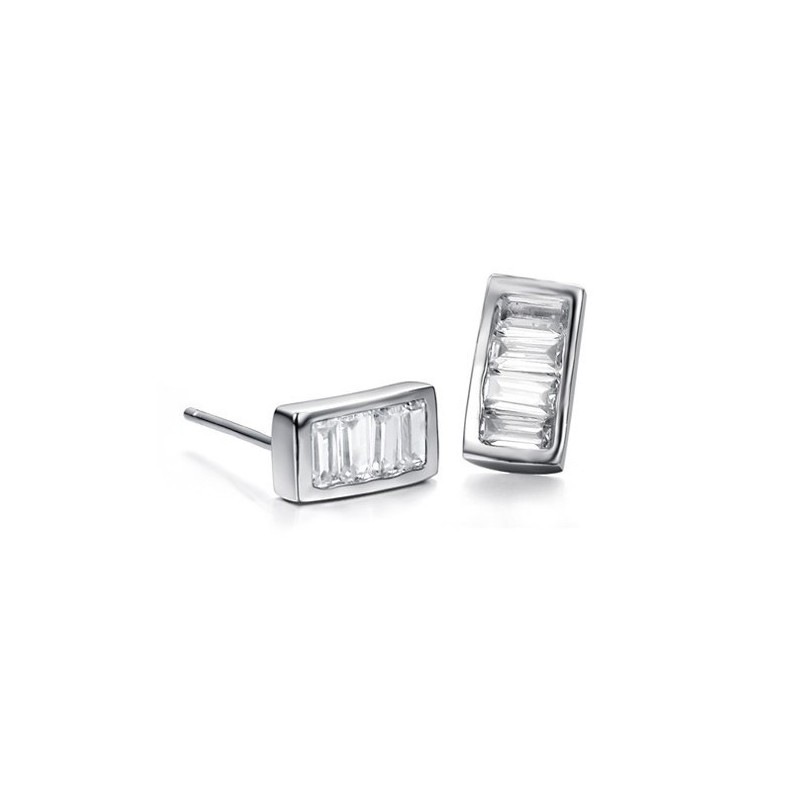 Superior Quality Female Platinum Plating Titanium Earrings With Diamond Superior Quality Female Platinum Plating Titanium Earrings With Diamond