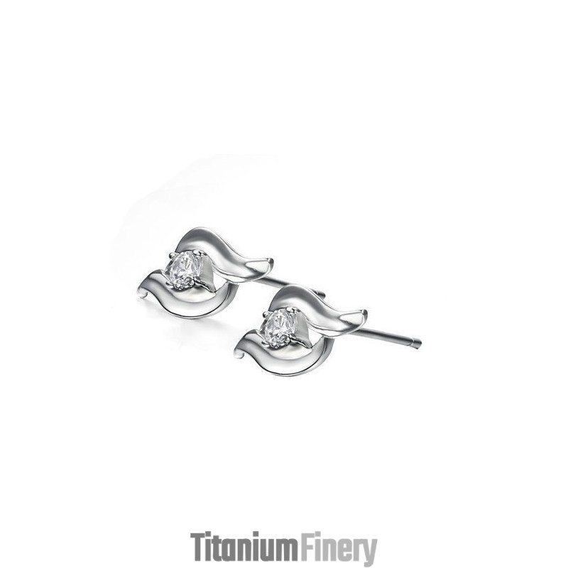 High Quality Female Allergy Free Platinum Plating Titanium Earrings High Quality Female Allergy Free Platinum Plating Titanium Earrings