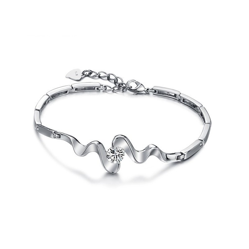 Wide Varieties Female Classic Platinum Plating Titanium Bracelet With Rhinestone Wide Varieties Female Classic Platinum Plating Titanium Bracelet With Rhinestone