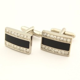 Classics Titanium And Black Plated Oblong Cufflinks