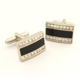 Classics Titanium And Black Plated Oblong Cufflinks