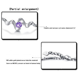 High Quality Female Purple Platinum Plating Titanium Bracelet With Diamond