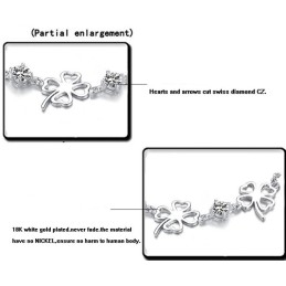 The Queen Of Quality Female Clover Shape Platinum Plating Titanium Bracelet With Diamond