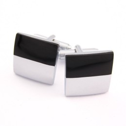 Titanium And Black Plated Square Cufflinks