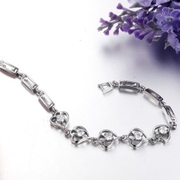 Quality And Quantity Assured Female Platinum Plating Titanium Bracelet With Diamond