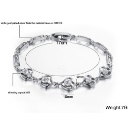 Quality And Quantity Assured Female Platinum Plating Titanium Bracelet With Diamond