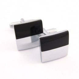 Titanium And Black Plated Square Cufflinks