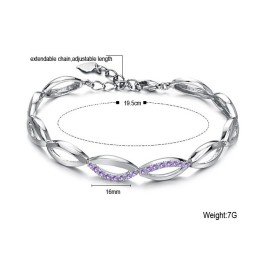 Complete In Specifications Female Platinum Plating Titanium Bracelet With Diamond