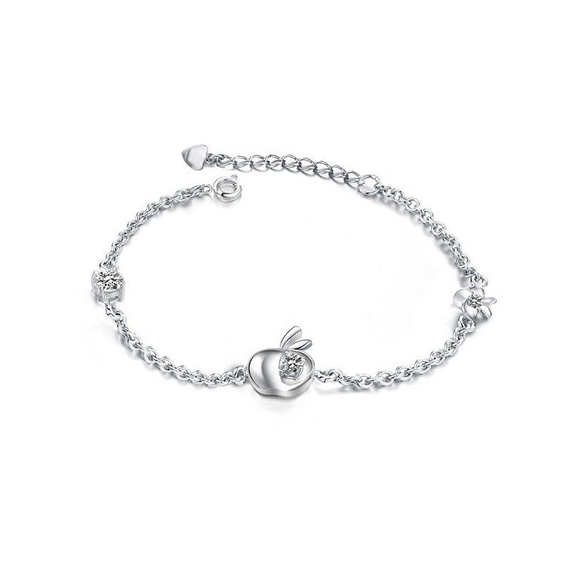 Wide Varieties Female Apple Shape Platinum Plating Titanium Bracelet With Diamond Wide Varieties Female Apple Shape Platinum Plating Titanium Bracelet With Diamond