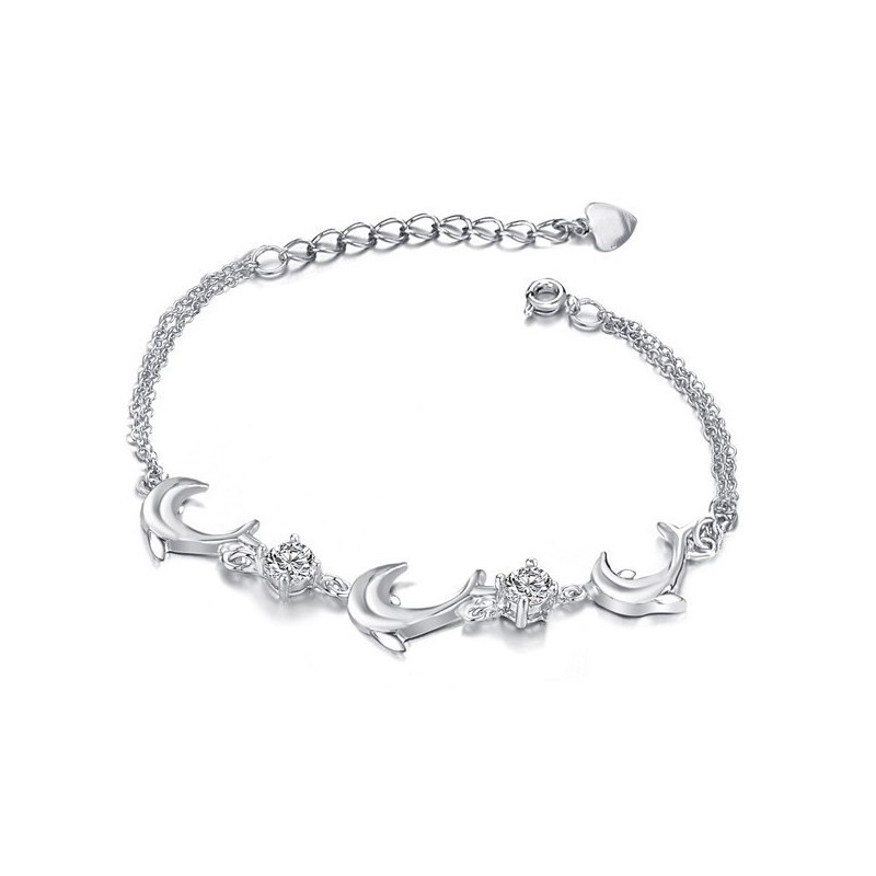 High Quality Female Dolphin Shape Platinum Plating Titanium Bracelet