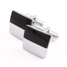 Titanium And Black Plated Square Cufflinks