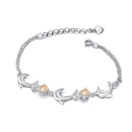 High Quality Female Dolphin Shape Platinum Plating Titanium Bracelet