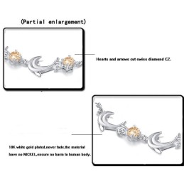 High Quality Female Dolphin Shape Platinum Plating Titanium Bracelet