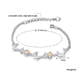 High Quality Female Dolphin Shape Platinum Plating Titanium Bracelet