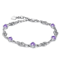 Excellent Quality Female Hollow Platinum Plating Titanium Bracelet With Diamond