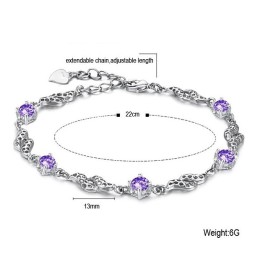 Excellent Quality Female Hollow Platinum Plating Titanium Bracelet With Diamond
