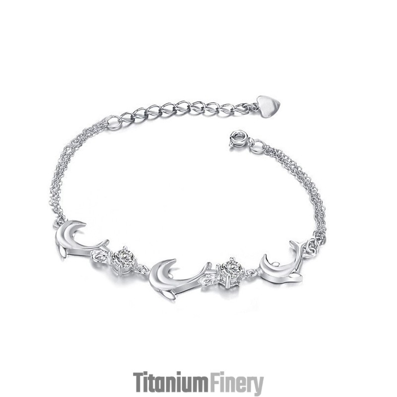 Quality And Quantity Assured Female Dolphin Shape Platinum Plating Titanium Bracelet With Crystal Quality And Quantity Assured Female Dolphin Shape Platinum Plating Titanium Bracelet With Crystal