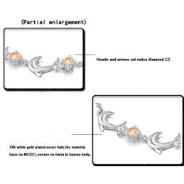 Quality And Quantity Assured Female Dolphin Shape Platinum Plating Titanium Bracelet With Crystal