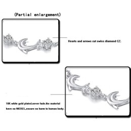 Quality And Quantity Assured Female Dolphin Shape Platinum Plating Titanium Bracelet With Crystal
