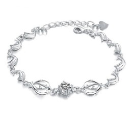 The Queen Of Quality Female Dolphin Shape Platinum Plating Titanium Bracelet