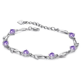 World-Wide Renown Female Purple Platinum Plating Titanium Bracelet With Diamond