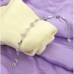 World-Wide Renown Female Purple Platinum Plating Titanium Bracelet With Diamond
