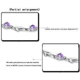World-Wide Renown Female Purple Platinum Plating Titanium Bracelet With Diamond