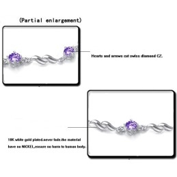 Quality And Quantity Assured Female Purple Platinum Plating Titanium Bracelet With Diamond