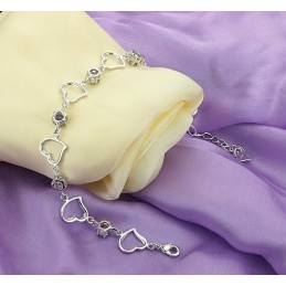 Reliable Quality Female Elegant Platinum Plating Titanium Bracelet With Purple Diamond