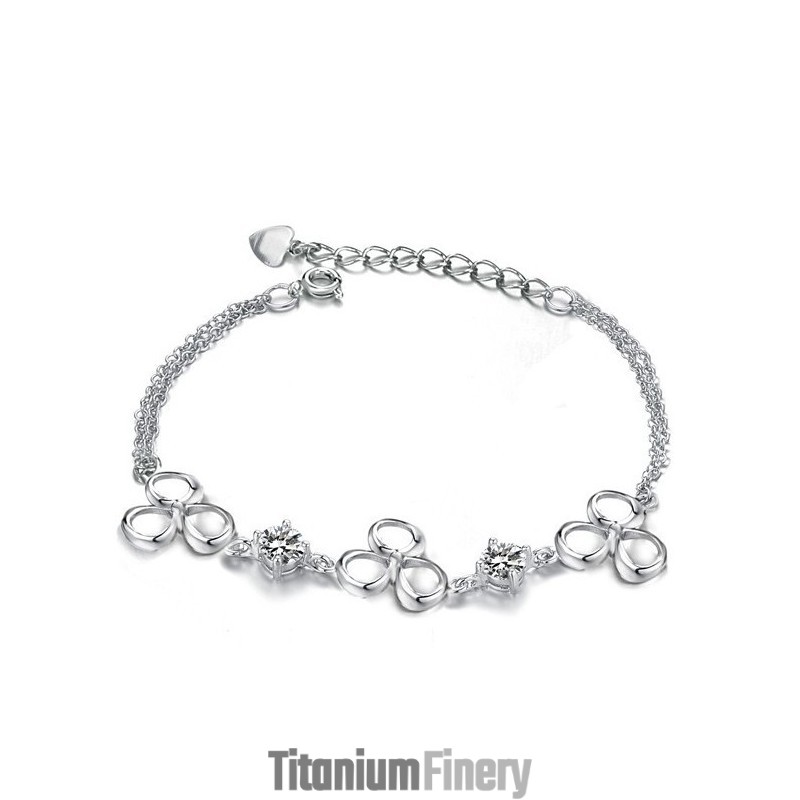 Superior Quality Female Platinum Plating Titanium Bracelet With Purple Crystal Superior Quality Female Platinum Plating Titanium Bracelet With Purple Crystal