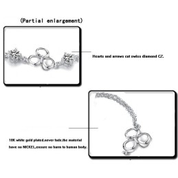 Superior Quality Female Platinum Plating Titanium Bracelet With Purple Crystal