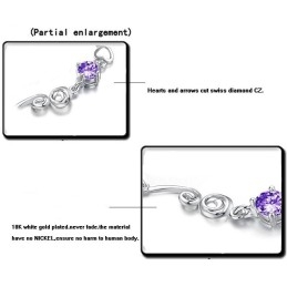 High Quality Female Purple Platinum Plating Titanium Bracelet With Diamond