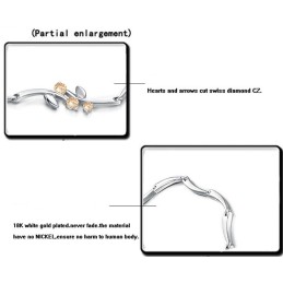 Reliable Quality Female Platinum Plating Titanium Bracelet With Rhinestone