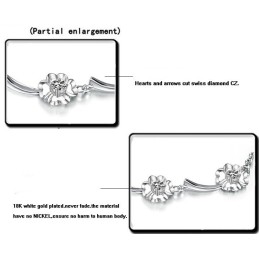 Dependable Performance Female Clover Shape Platinum Plating Titanium Bracelet With Diamond