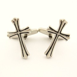 Fashion Titanium Cross Cufflinks