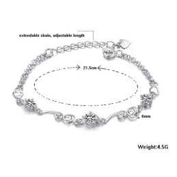 Quality And Quantity Assured Female Platinum Plating Titanium Bracelet With Rhinestone
