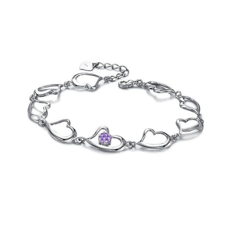 High Quality Female Sweetheart Platinum Plating Titanium Bracelet With Diamond High Quality Female Sweetheart Platinum Plating Titanium Bracelet With Diamond
