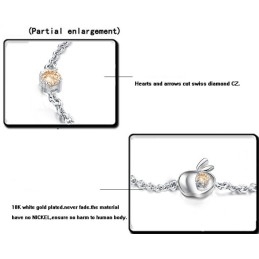 Reliable Reputation Female Hollow Platinum Plating Titanium Bracelet With Rhinestone