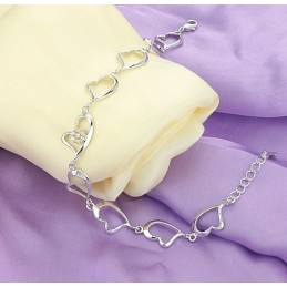 World-Wide Renown Female Sweetheart Platinum Plating Titanium Bracelet With Rhinestone