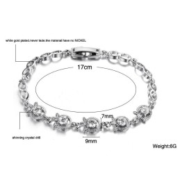 Quality And Quantity Assured Female Clover Shape Platinum Plating Titanium Bracelet