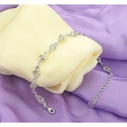 Superior Quality Female Hollow Platinum Plating Titanium Bracelet With Rhinestone