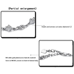 Superior Quality Female Hollow Platinum Plating Titanium Bracelet With Rhinestone