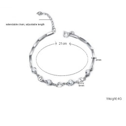 The Queen Of Quality Female Platinum Plating Titanium Bracelet With Rhinestone