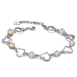 The Queen Of Quality Female Sweetheart Platinum Plating Titanium Bracelet With Diamond