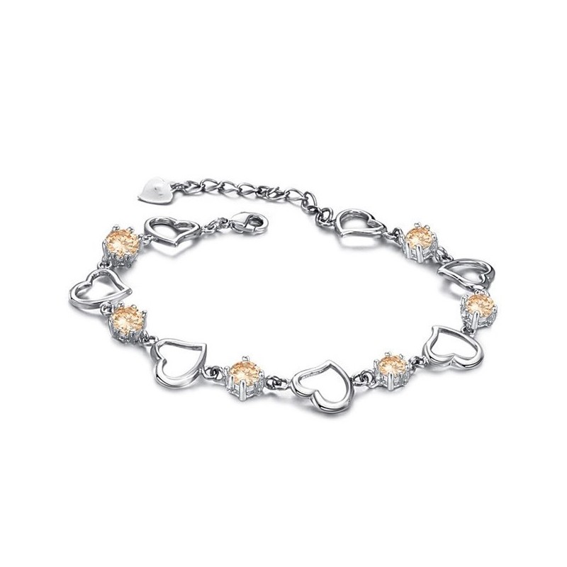 The Queen Of Quality Female Sweetheart Platinum Plating Titanium Bracelet With Diamond The Queen Of Quality Female Sweetheart Platinum Plating Titanium Bracelet With Diamond