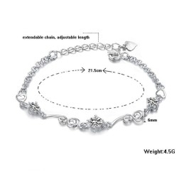 Stable Quality Female Platinum Plating Titanium Bracelet With Rhinestone