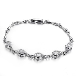 High Quality Female Platinum Plating Titanium Bracelet With Diamond
